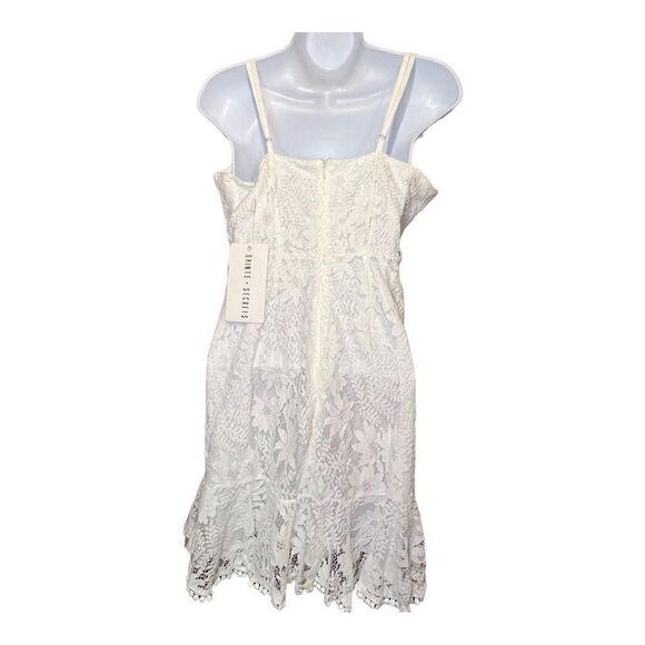Saints & Secrets New Dress Romantic Floral Lace Ruffles White Straps Summer  L - Picture 2 of 8